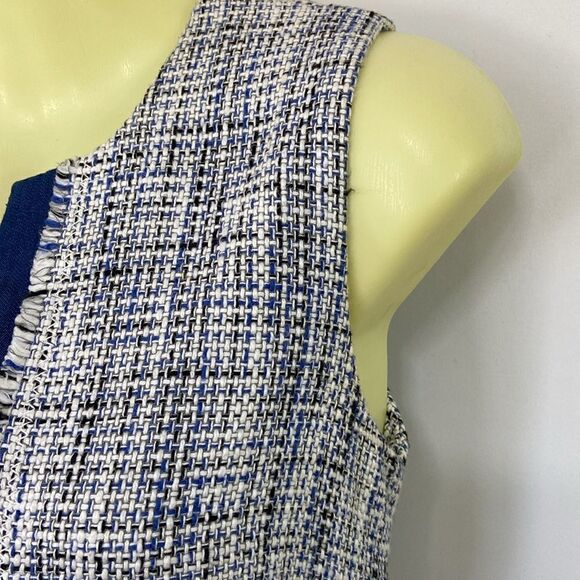 Karl Lagerfeld Paris Dress Sheath Blue/White Tweed NWOT Sz 4 - Picture 6 of 8